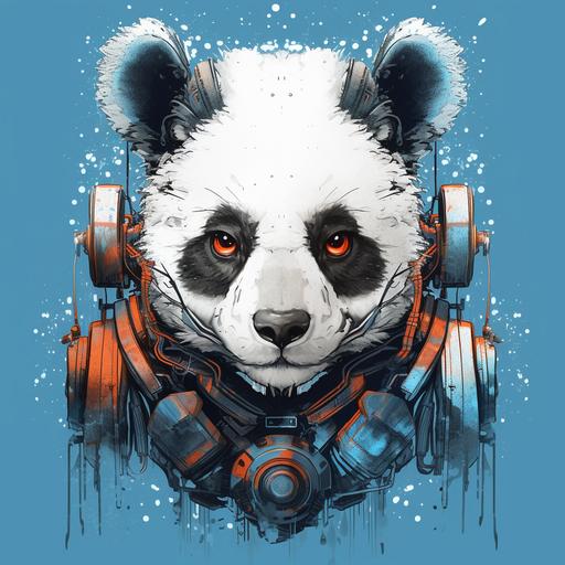 futuristic panda, 8k, tshirt design, white background