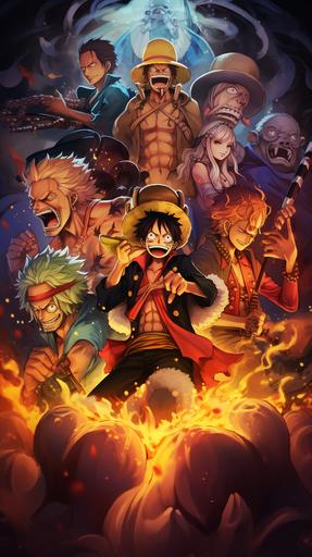 one piece anime image only poster cartoon style --ar 9:16