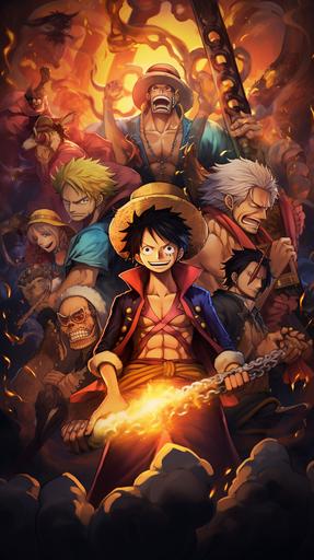 one piece anime image only poster cartoon style --ar 9:16