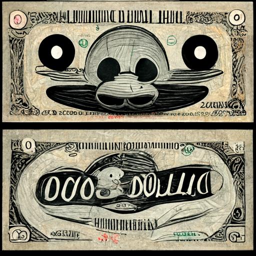 disney cartoon style hundred dollar bills
