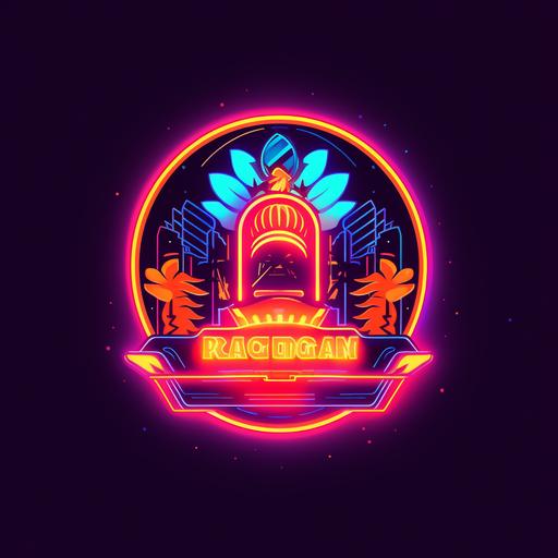 gambling logo, neon ambience, card design