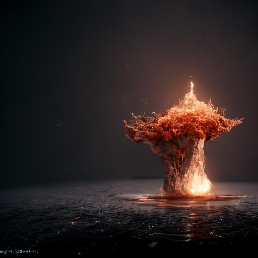 giant gandam,conceptual design, dynamic effects,hyper-realistic, flame,high-definition, cinematic,Arnold Render,VFX, houdini,explode，blast,building broken,fog,8k,HD