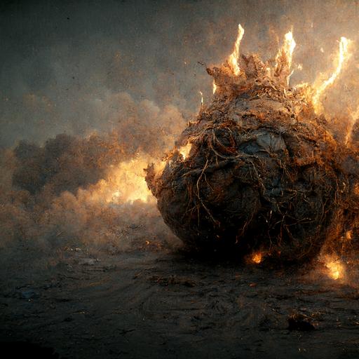 giant gandam,conceptual design, dynamic effects,hyper-realistic, flame,high-definition, cinematic,Arnold Render,VFX, houdini,explode，blast,building broken,fog,8k,HD