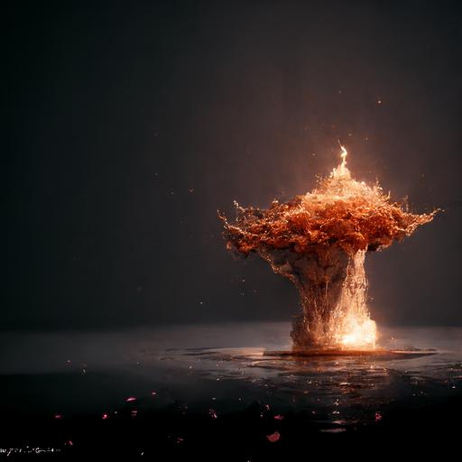 giant gandam,conceptual design, dynamic effects,hyper-realistic, flame,high-definition, cinematic,Arnold Render,VFX, houdini,explode，blast,building broken,fog,8k,HD