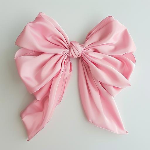 generous pink bow on a white background