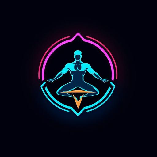 geometric minimalist gymnastics sports logo, dynamic agressive and multicolor, iconic design, training, activity, workout, crossfit, futuristic, neon signs, lighting, neurocore, hi-res, uhd, 32k, 1200DPI --ar 1280:1280 --s 300 --v 5.1 --q 2 --s 750