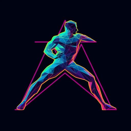 geometric minimalist gymnastics sports logo, dynamic agressive and multicolor, iconic design, training, activity, workout, crossfit, futuristic, neon signs, lighting, neurocore, hi-res, uhd, 32k, 1200DPI --ar 1280:1280 --s 300 --v 5.1 --q 2 --s 750