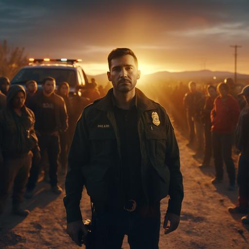 US Border agents arresting thousands of Illegal aliens at the US border, Cinematic quality, highly detailed, 9:16 ar