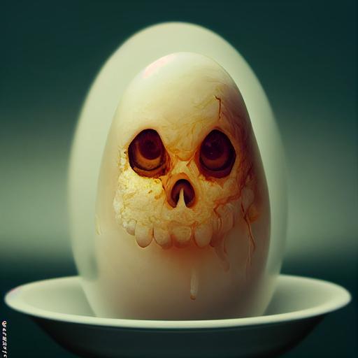 ghost in boiled egg, realistic --testp