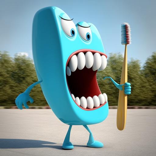 giant cartoon dancing toothbrush