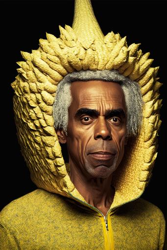 gilberto gil dressed in a corn cob costume --ar 2:3