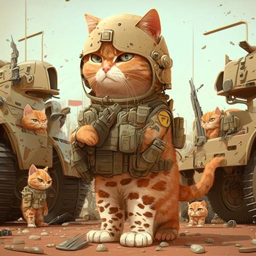 ginger cat soldiers army cartoon theme