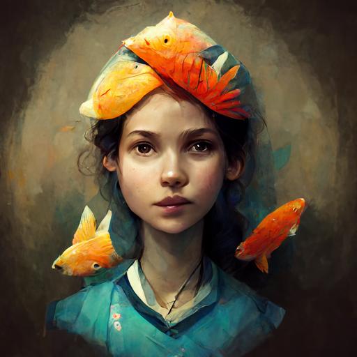 girl holding fish