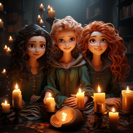 give me cartoon sanderson sisters from hocus pocus --s 750