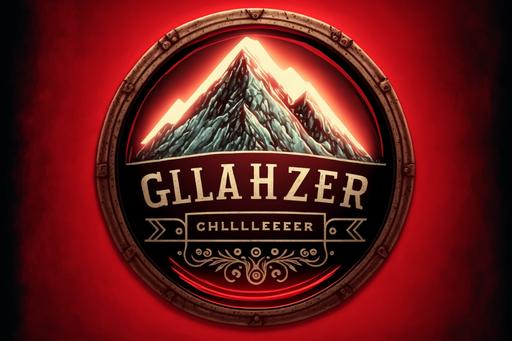 glacier glazier. hoe. logo. glaze. red light --ar 3:2 --v 4