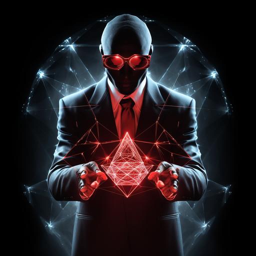 god - 2d minimalistic - red laser eyes - diamond hands - super strong - expert in crypto currencies- gives scams no chance - helps global- logo- full body or just hands