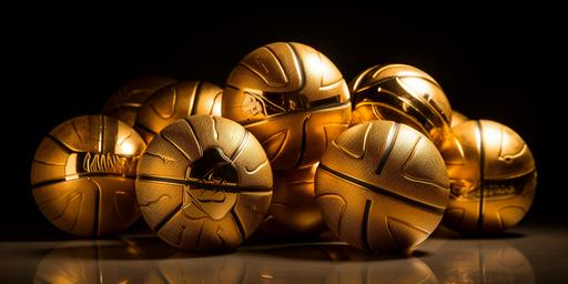gold basketballs --ar 2:1