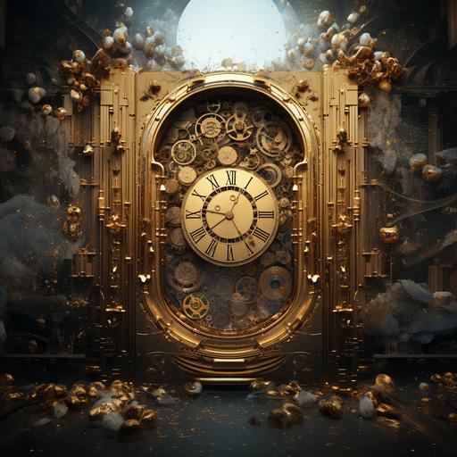 gold leaf | by mierlu::0 In the celestial realm, golden leaves float like celestial bodies, forming ephemeral constellations. Each gold leaf becomes a digital steampunk door, unveiling portals to unexplored worlds. Steeped in steampunk and retro-futuristic aesthetics, inspired by Gustav Klimt and Marc Chagall --v 5.2