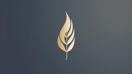 gold leaf line art logo in a simple minimalist style in desert hues --ar 16:9