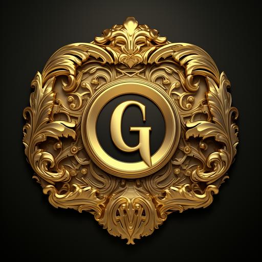 gold ornate logo with initials GJI