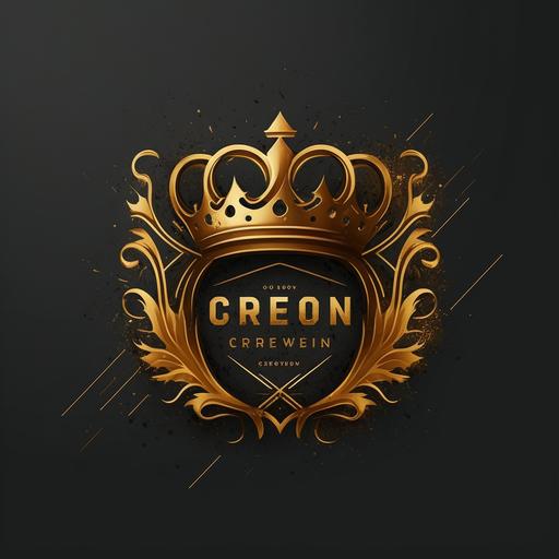 gold@crown logo with crest around modern
