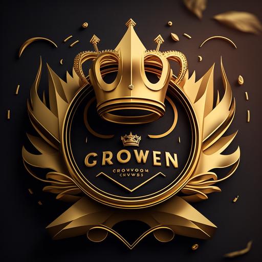gold@crown logo with crest around modern