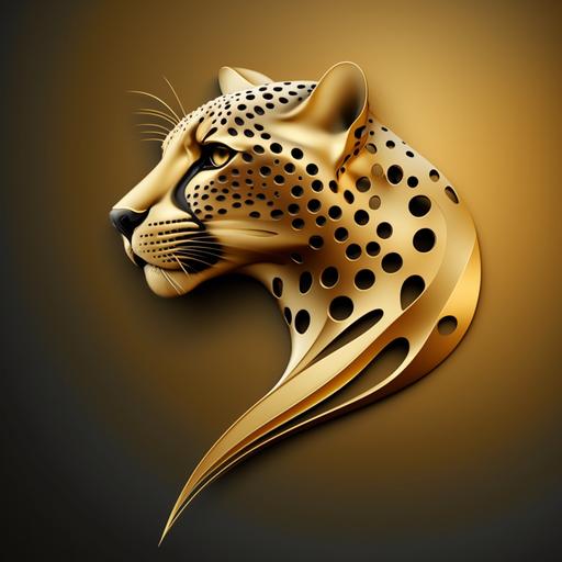golden cheetah,3d,logo,golden background