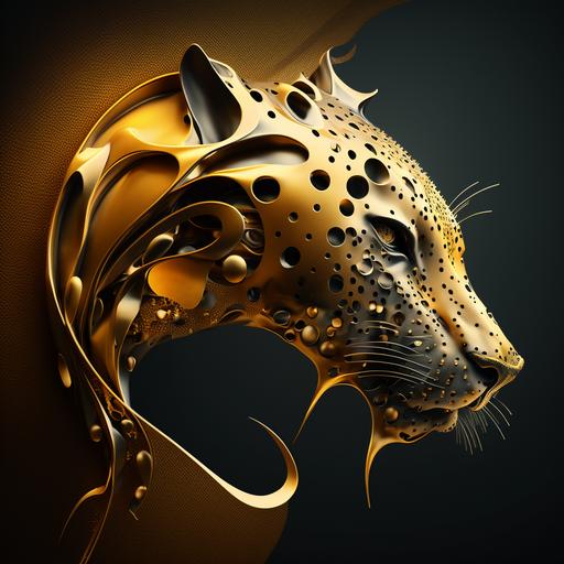 golden cheetah,3d,logo,golden background