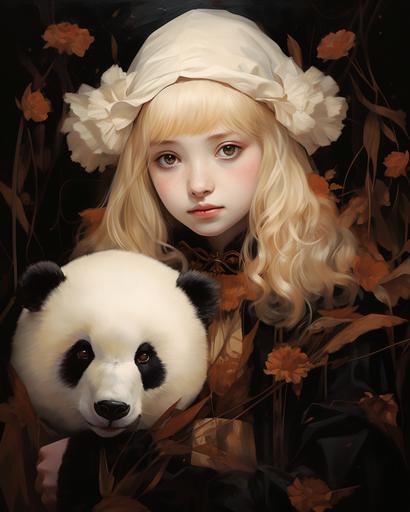 golden haired panda --ar 8:10