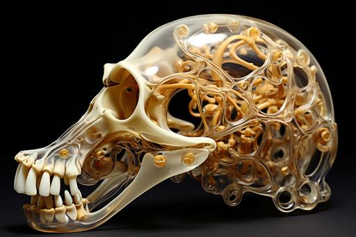 goo and jelly skull bones animal cranium osteology, by Gabriel Paladino Ibañez --ar 3:2 --v 5.2