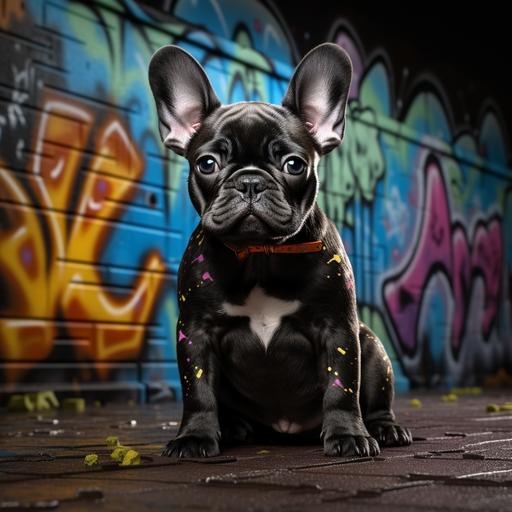 graffiti black french bulldog