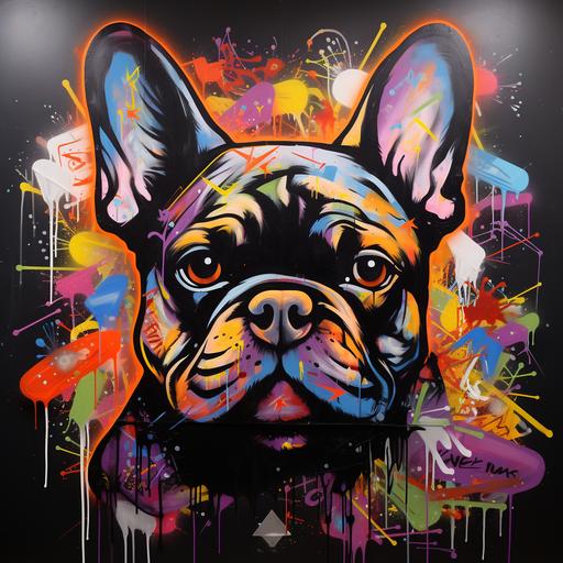 graffiti black french bulldog
