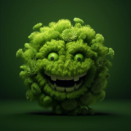 green carnation 3d smiley face