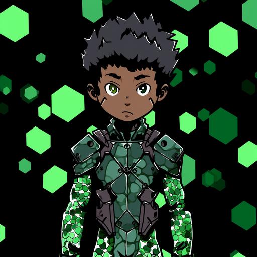 green colored cartoon character standing around, in the style of toonami, bold patterns, dc comics, scumbling, stone, creative commons attribution, marine biology-inspired, --niji