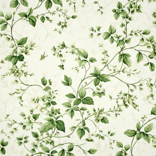 green floral forest vine wallpaper on white background. The green should be 