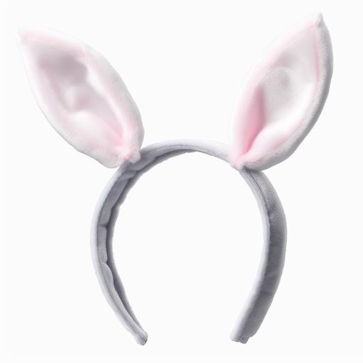grey bunny ears headband, no background, high definition  --v 5.0