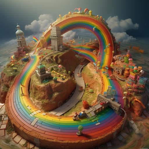 gritty realism mario kart rainbow road moebius strip track --v 5
