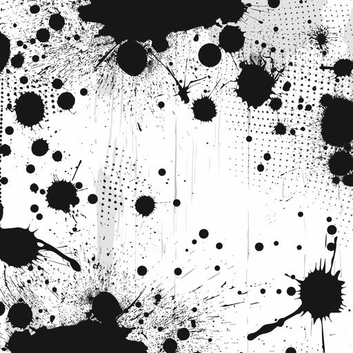 grunge comics little black splashes on white background with grunge dots --v 6.0
