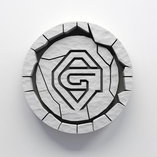 guam stone, logo, black and white, simple lines, white background