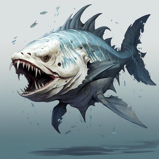 creature design, character boards, monster fish, d&d style