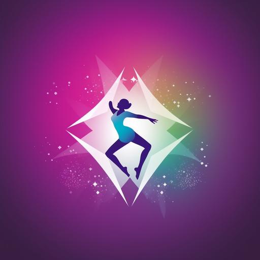 gymnastics fashion company logo, futuristic with cheerful and sporty background in high resolution logo for the company 