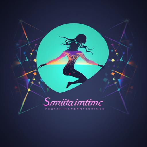 gymnastics fashion company logo, futuristic with cheerful and sporty background in high resolution logo for the company 