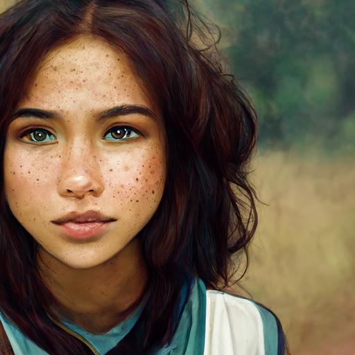 half Scottish, half Filipino, Brunette, brown eyes, freckles