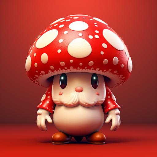 halftone video-game mushroom character