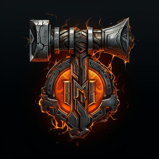 hammer logo seared into metal, outline, steampunk, glowing hot, 4k, stylised, blacksmith, hd, ultra detailed