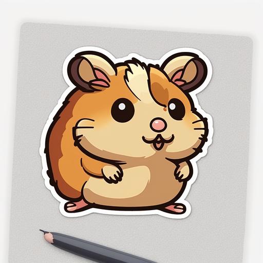 hamster funny cartoon sticker