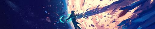 handsome alien fighting in a space opera, dramatic, grand scale, political, art by Austin Briggs, Charlie Bowater, Atey Ghailan, --ar 16:3 --niji 6