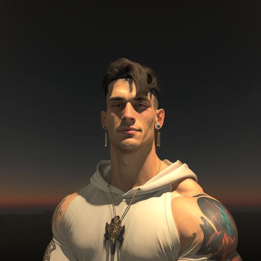 handsome warrior muscle ai