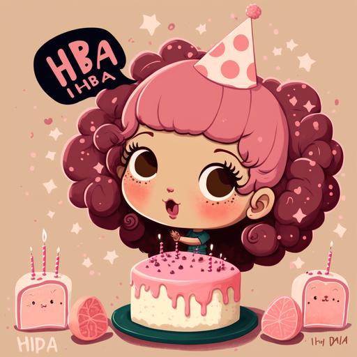 happy birth day hiba name ,pink , cute