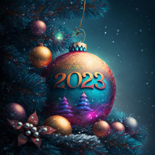 happy new year and merry christmas 2023 --v 4 --q 2